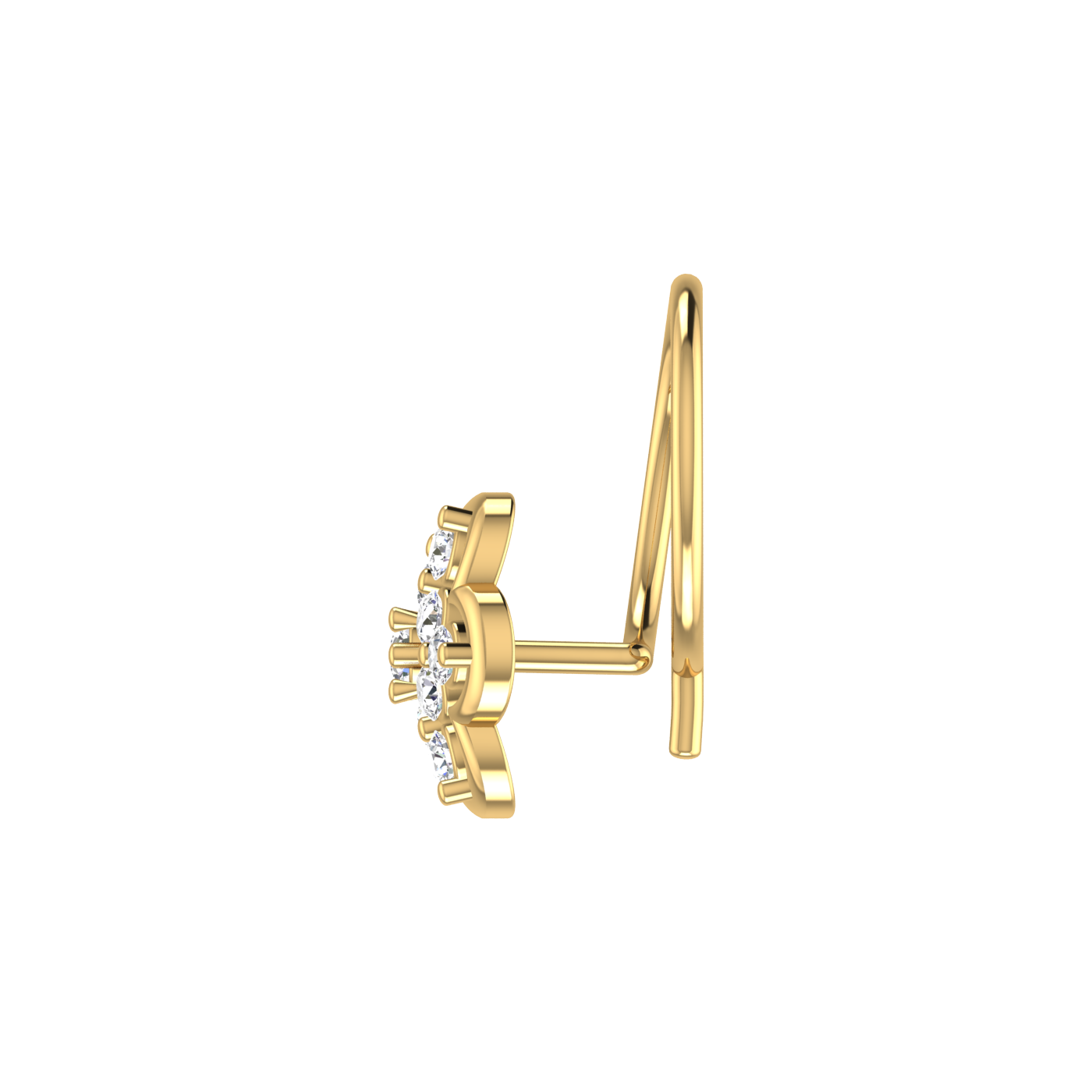 0.11  Carat Natural Diamond Nose Pin - HI Color, VS-SI Clarity.